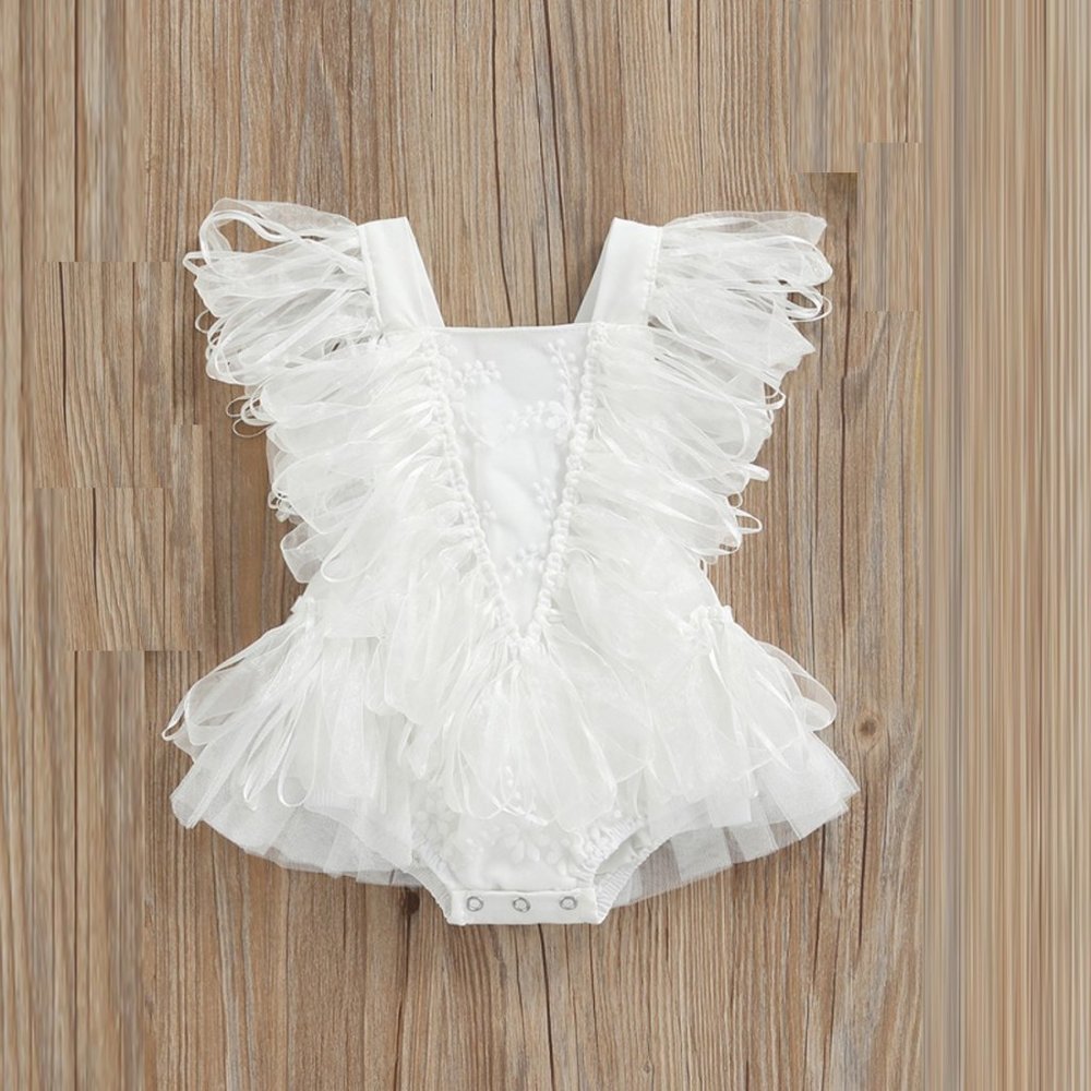 Floral Lace Boho Birthday Outfit Dress Clothes Easter White Romper Baptism